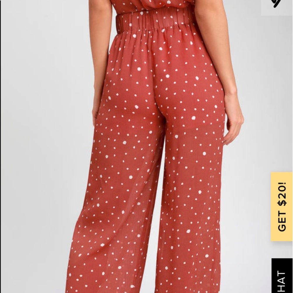 LULUs - BRYNNLEE RUST RED CULOTTE PANTS - Size M - Picture 3 of 4